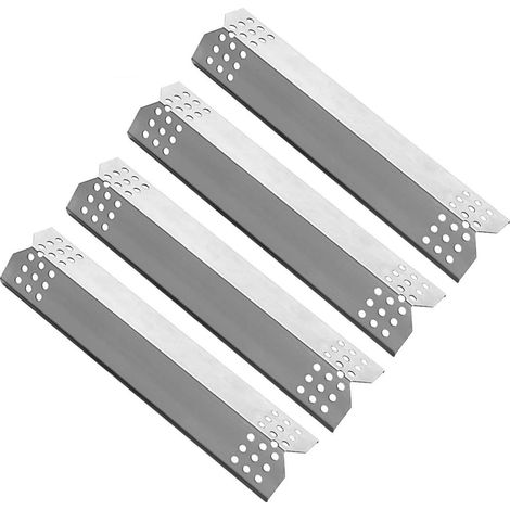 97371 (4pack) Plaque chauffante en, Bouclier Thermique, Tente Thermique, Barre d'aromatisation en Porcelaine pour Campingaz, Char-Broil, LANDMANN et Autres grilles modèles
