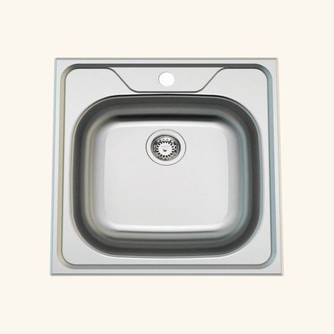 Évier inox Ewi OPALE 1 bac carré 480 (1/3)