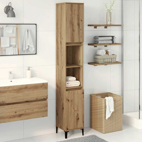 Bathroom Cabinet Artisan Oak 30x30x190 cm Engineered Wood vidaXL