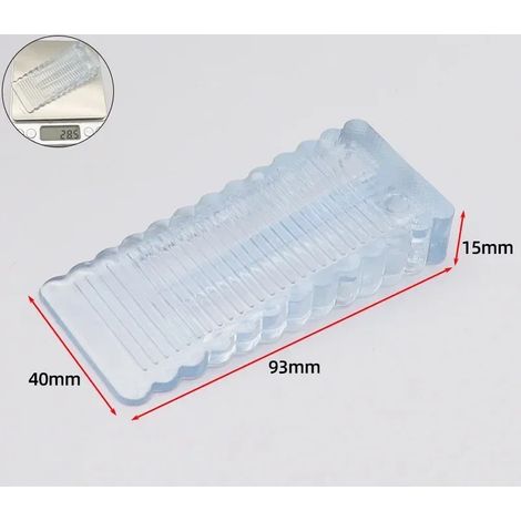Butée de porte d'entrée transparente et compacte, anti-collision, en caoutchouc, pour usage domestique, sans perçage, facile à installer. (1/5)