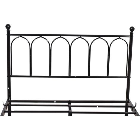 Letto singolo in metallo nero con doghe, adatto per cameretta teenager, dimensioni 90x200 cm (1/5)