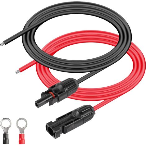 Câble d'extension solaire 10 AWG 1m avec connecteur femelle et mâle avec joint torique pour panneaux solaires, contrôleur de charge (10AWG-1M/3.2FT) (1/5)