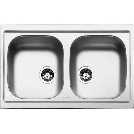 Fregadero smeg lyp792 acero inoxidable 79x50 cm 2 senos