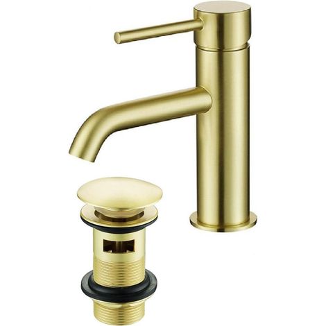 Einhebelmischer für Aufsatzwaschbecken PICO gold inklusive Ablaufventil
