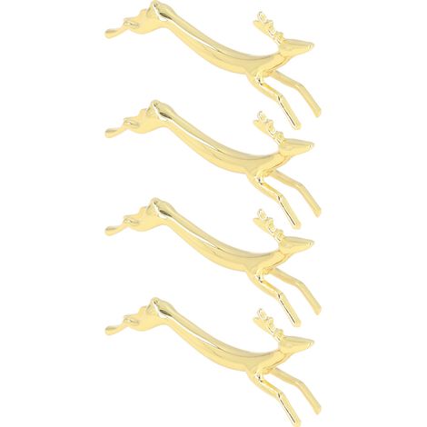 Lot de 4 repose-baguettes dorés en forme de biche, support pour couverts, cuillères, fourchettes, couteaux, rangement pour baguettes. (1/5)