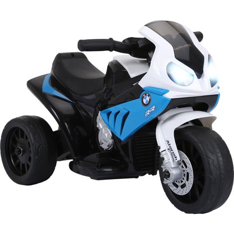 Moto eléctrica 3 ruedas infantil 66 x 37 x 44 cm antivuelco seguridad faros musicales estilo moderno en polipropileno azul 210000441 (1/5)