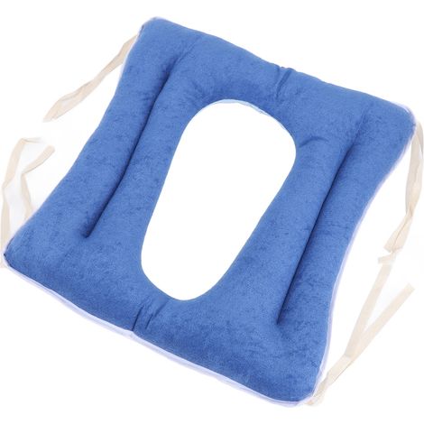 Coussin de siège de toilette pour personnes âgées, taille universelle, trou central, en coton, compatible avec la plupart des toilettes à pot. (1/5)
