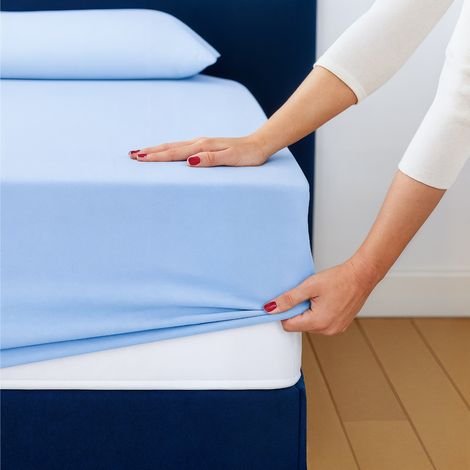 Drap Housse 2 en 1 - Alèse Imperméable intégrée - Coloris Givre - 180/200 - DODO