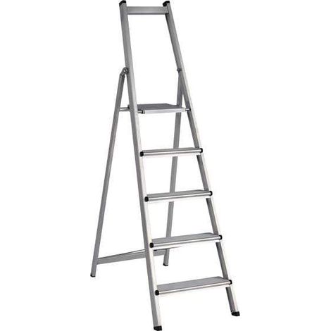 Escalera aluminio 6 peldaños ancha reforzada domestica 1,34M