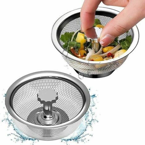 Crépine d'Évier de Cuisine en Acier Inoxydable 304 – Bouchon d'Évier Épaissi pour Drain de Baignoire