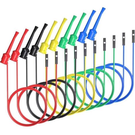 Ganchos de prueba con cables de puente hembra para placas de prototipos: cables de silicona suaves y flexibles, paquete de 10