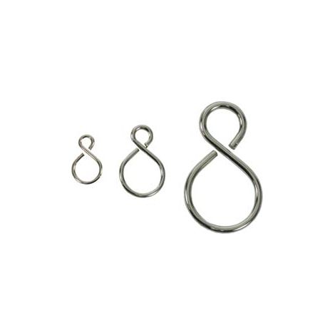 GANCI AD S IN ACCIAIO NICHELATO- - ø mm.2x21x32 - 200 pezzi