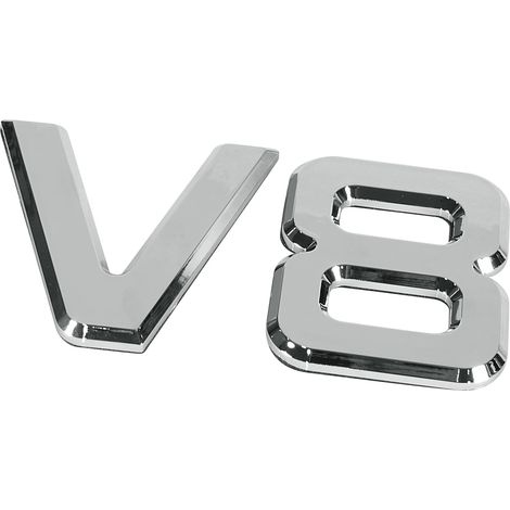 Emblemi motore 3D cromati - 92x165 mm - V8