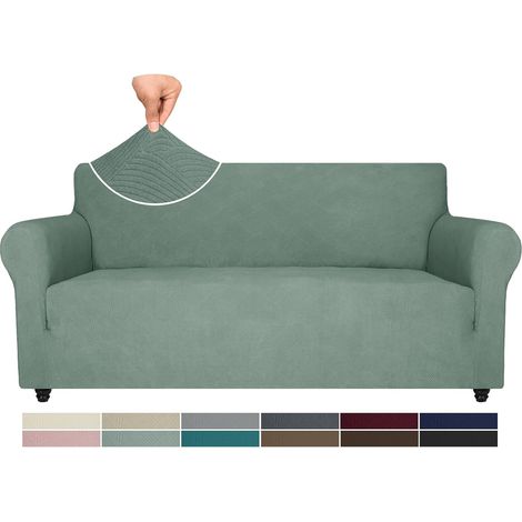 3 Seater Sofa Cover with Armrests, Light Green