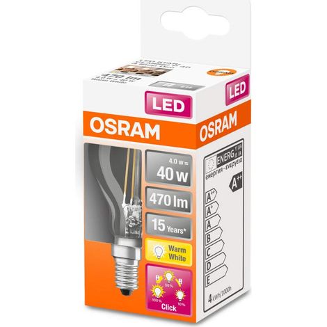 Lot de 4 x Ampoule LED Culot: E14 Blanc chaud 2700 K 4 W équivalent à 40 W LED THREE STEP DIM CLASSIC P (1/5)