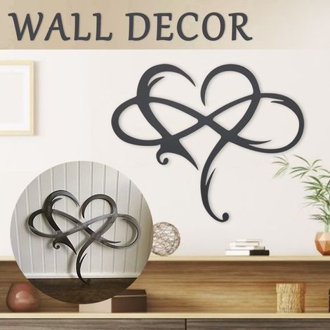 Signe Mural En Métal - Cœur Sculpté Décor Murale Intérieur Extérieur - Pour Salon Chambre Cuisine Terrasse - 28 cm - 1 Pièce (1/5)