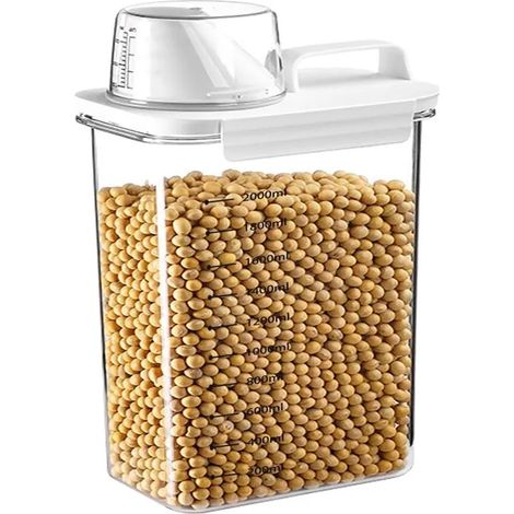 Bocaux Hermetiques Alimentaires, Boite de Rangement Plastique Cuisine, pour Stocker Les Cereales,Farine, Nourriture (1800ml) (1/5)