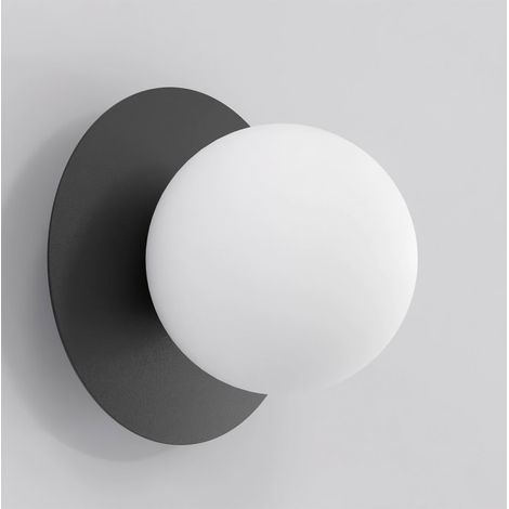 Lampada da parete Americana K1 in acciaio nero opaco