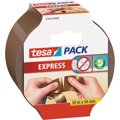 Cinta adhesivo - 50 m:50 mm - marrón - Tesa - 57810-00000-01 - Express - (por 6) (1/2)