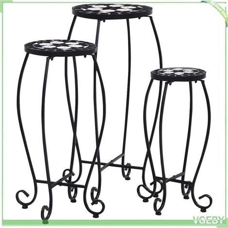 Table basse - FAFEICY - Mosaïque - Set 3 pcs - Dessus céramique résistant - Structure fer thermolaqué (1/5)