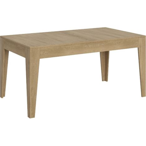 Table rectangulaire extensible 4 à 10 personnes 160/220 cm chêne naturel Kina (1/5)