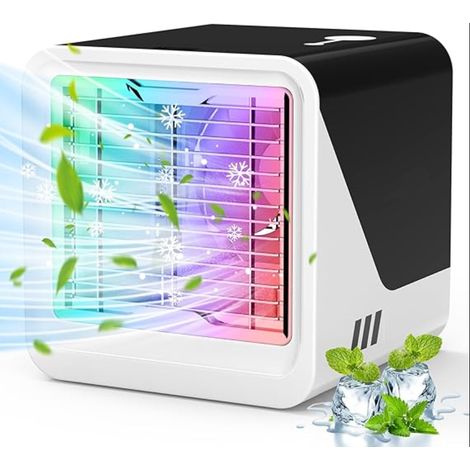 Climatiseur Mobile, Ventilateur Silencieux, 3 Vitesses Réglables, Climatiseur Portable, Mini Climatiseur Mobile d'Air pour Chambre, Bureau ou Camping (1/5)