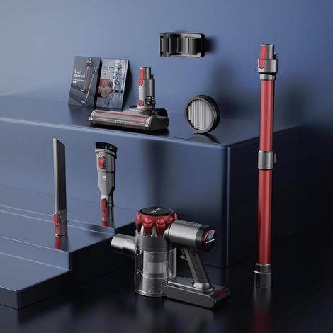 Aspirapolvere senza fili 300 W 40 000 Pa 6 in 1 grigio e rosso HAVRYA (1/2)