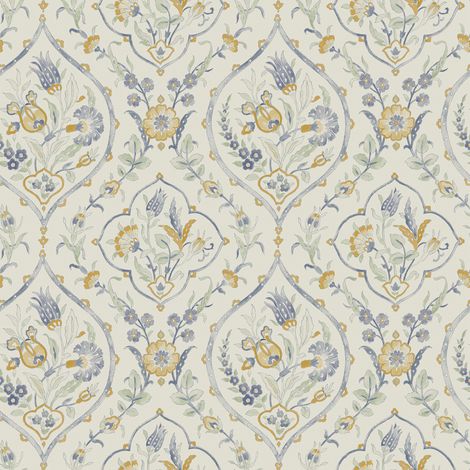 Laura Ashley Foscot Damask Vliestapet Gelb 10mx52cm (1/4)