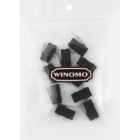 WINOMO Lot de 10 micro-interrupteurs à levier à charnière droits courts 125 V CA 5 A SPDT 1NO 1NC (1/5)