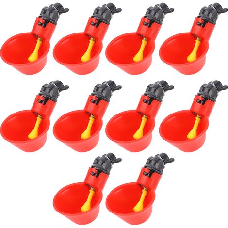 10 pièces en plastique automatique volaille oiseau distributeur d'eau potable outil de buveur de poulet (C) (1/5)