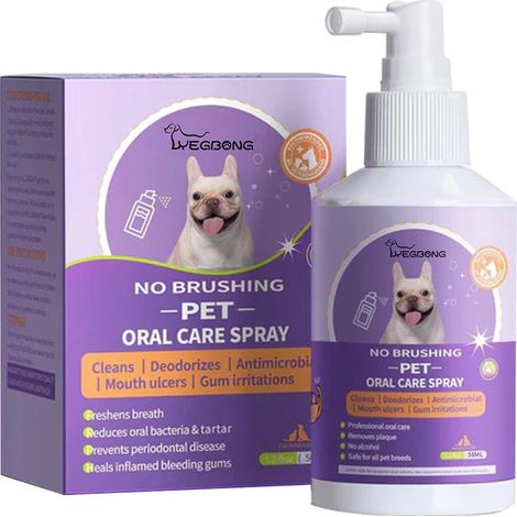 50ml Chien Chat Dentition Cleansing Spray Nettoyage De La Bouche Pour Animaux De Compagnie Tartre Taches De Dents Dsodorisant Et Rafrachissant Sou (1/4)