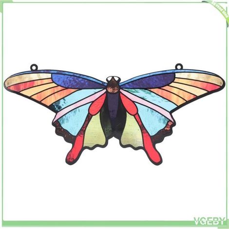 Ornement de vitrail - FAFEICY - TYU174 - Verre peint à la main - Forme d'animal - Multicolore (1/5)