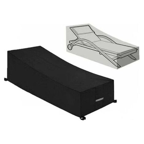 Housse de protection promotionnelle, imperméable, coupe-vent, résistante aux UV, en tissu Oxford 210D, pour chaises longues et chaises de plage (210 x 75 x 40/80 cm) – Noire (1/4)