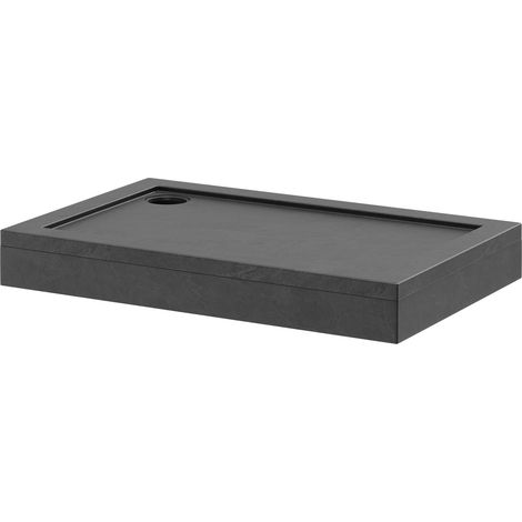 Wholesale Domestic Pearlstone Slate 1100mm x 700mm x 40mm Rectangular Shower Tray and Plinth (1/4)