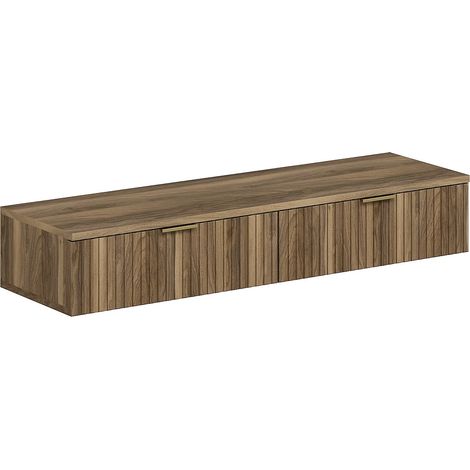 Bureau console suspendu avec 2 tiroirs – Coloris : Naturel - FRALYN (1/5)