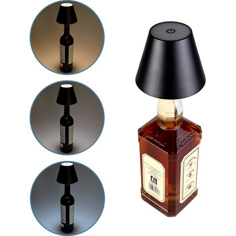 INNOVATIVA LAMPADA LED DA TAVOLO PORTATILE CON TAPPO PER BOTTIGLIA - CONTROLLO TOUCH E TEMPERATURA COLORE REGOLABILE (1/5)