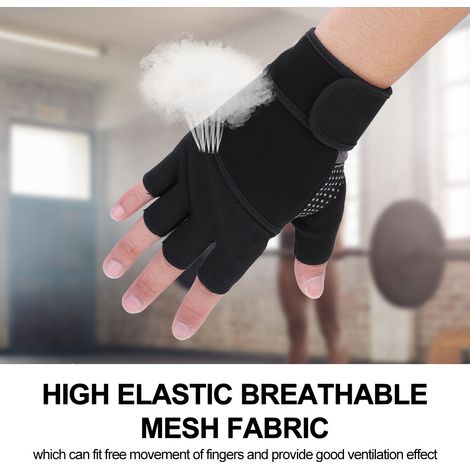 Gants de fitness respirants BOODUN pour musculation et entraînement en salle de sport, avec sangle de poignet (rouge XL) (1/5)