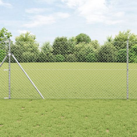 Kettenzaun Silber 10 x 1,2 m Verzinkter Stahl vidaXL (1/5)
