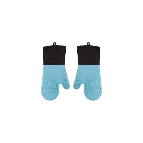 Guanti da forno in silicone - Guanti da forno estesi con fodera morbida, senza BPA, facili da pulire e flessibili - Set di guanti da forno per cucinare, cuocere al forno e grigliare (-Crezuo)