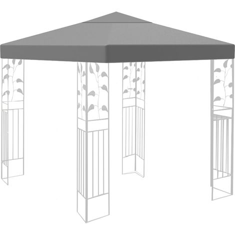 Toit de rechange, 3 x 3 m, étanche, stable, résistant à l'hiver, 160 g/m², gris, toit simple, tonnelle, pliable, résistant aux tempêtes, tente de fête, housse de rechange, auvent (1/4)