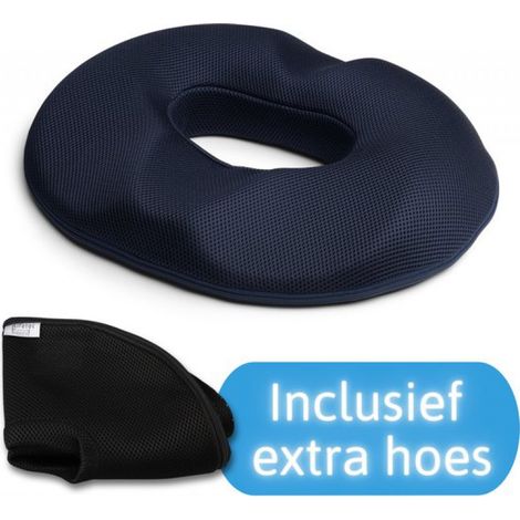 Coussin annulaire original ® - Anneau de siège pour hémorroïdes - Coussin en forme de beignet - Coussin pour coccyx - Coussin de siège orthopédique en mousse à mémoire de forme - Correction de posture (1/5)