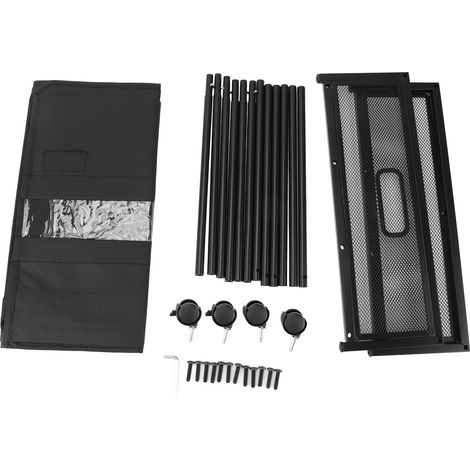 Boîte de rangement sous lit, anti-poussière, haute capacité de charge, gain de place, fenêtre transparente, roulettes, couvercle, organisateur de vêtements noir avec poignée, taille S (1/5)