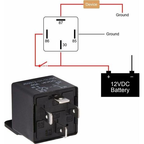Relais Voiture 4-Pin 40 Ampères Spst 12v, Modèle No.: JD2912-1H-12VDC 40A 14VDC, Auto Commutateurs et démarreurs, 2 Pack