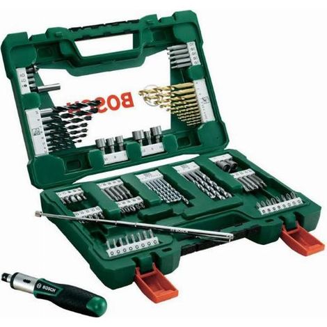 Bosch Accessories 2607017195 V-Line 91 parti Assortimento punte e inserti Metallo, Pietra, Calcestruzzo, Legno, Muratur