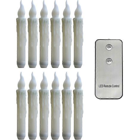 Flammenlose LED-Halloweenkerzen mit Fernbedienung, ideal für Geburtstage und Familiendekoration, blinkend gelb. (1/5)