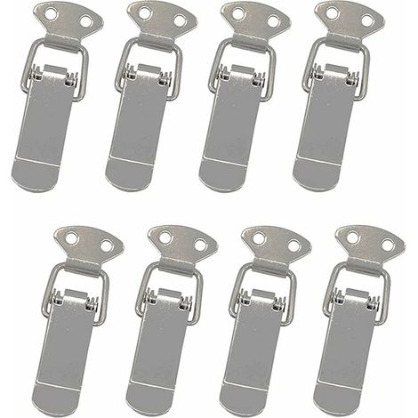 royaluxe - Loquet à Ressort Bascule Acier Inoxydable Fermeture à levier Boîte à Ressor Coffre Loquet Catch Pince Clip,( 8 Pcs ,argent) (1/5)