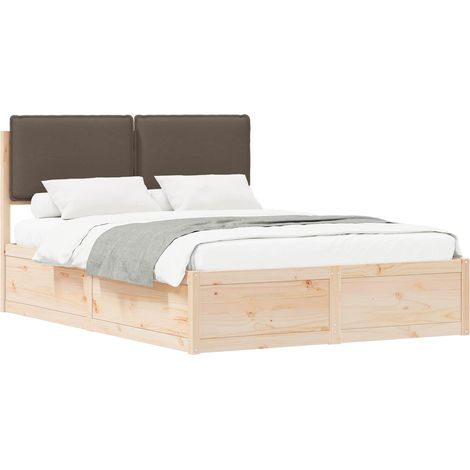 Maison Exclusive - Estructura de Cama con Cabecera Tapizada Taupé
