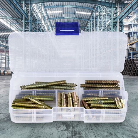 80 vis à cheville M5 pour le travail du bois et la fabrication de meubles, connecteurs à double extrémité, boulons de suspension (1/5)