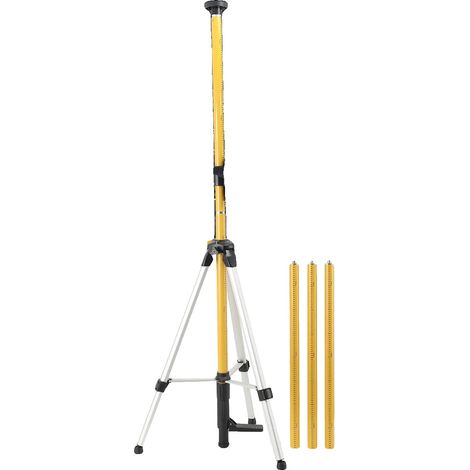Trípode para nivel láser, altura máxima 3,6 m, ajuste fino con un rango de 7 cm, compatible con roscas de 1/4"-20 y 5/8"-11, cinco secciones telescópicas, base de trípode estable. (1/5)