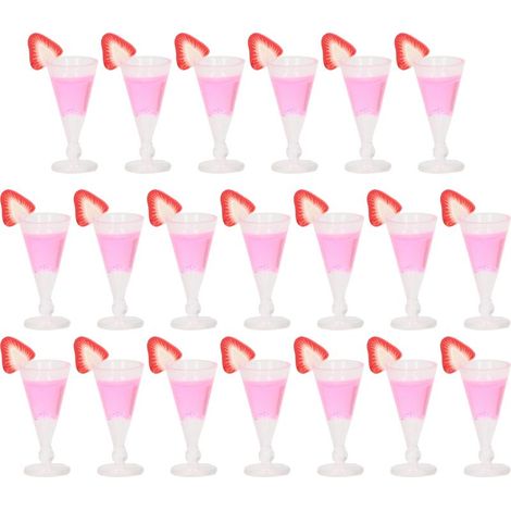 20 Verres à Cocktail Miniatures pour Maison de Poupée, Scène de Vie Réaliste, Échelle 1/12, Jouets de Décoration Rose (1/5)